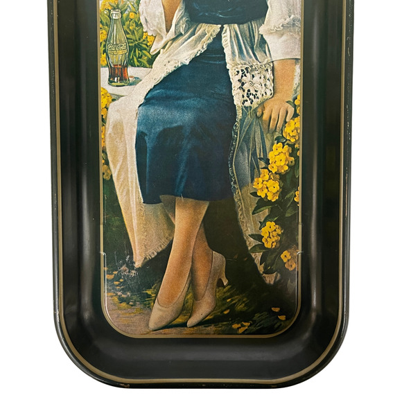 Vintage Coca-Cola Tin Tray 1921 Autumn Girl Coke Advertising Rereleased 1973 - Picture 4 of 10